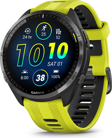 Garmin Forerunner 965 GPS Running & Triathlon Smartwatch - black-carbon grey-lemon yellow-black