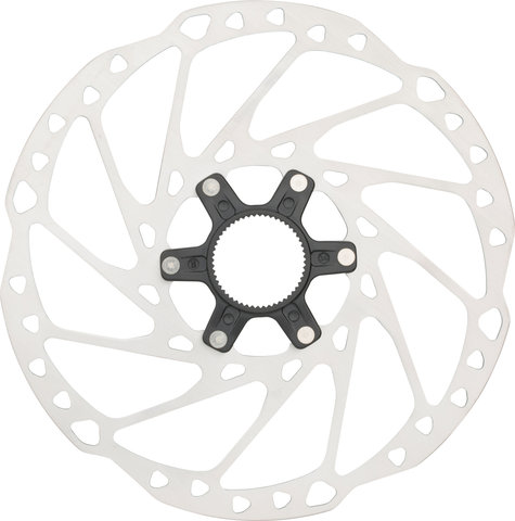 Shimano SM-RT64 Center Lock Brake Rotor for Deore w/ Internal Teeth - silver-black/180 mm