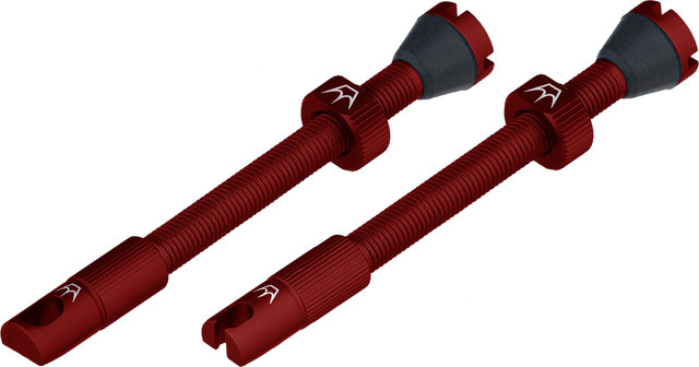 Peatys Chris King Edition MK2 Tubeless Valve 2-Pack Set - red/Presta 60 mm