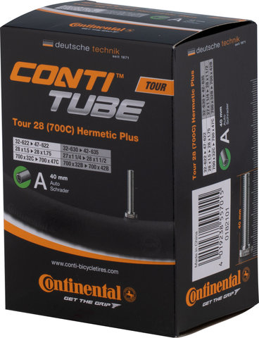 Continental Chambre à Air Tour 28 Hermetic Plus - universal/Valve Schrader (AV)/32-622 bis 42-622/27-28 x 1 1/4-1,75x2 AV 40 mm/40 