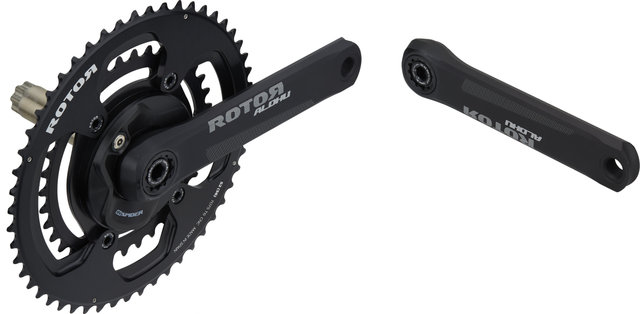 Rotor INspider ALDHU 24 Powermeter Kurbelgarnitur - Werkstattverpackung - black/175,0 mm 36-52