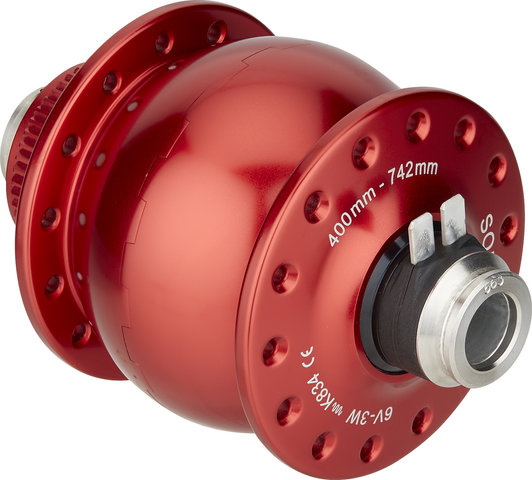 SON 28 12 Disc Center Lock hub dynamo - red/28 hole