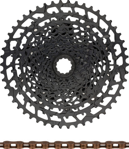 SRAM NX Eagle PG-1230 Cassette + Eagle Chain 12-speed Wear Kit - black - XX1 copper/126/11-50/Shimano MTB