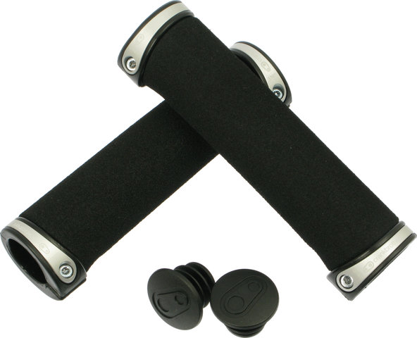 crankbrothers Cobalt Lock On Handlebar Grips - black-silver/130 mm