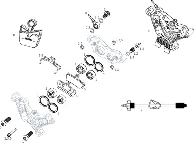 SRAM Ersatzteile G2 RSC (A1) Bremssattel (2020) - 7/universal