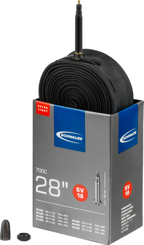 Schwalbe Inner Tube 18 Extralight 28" - black/Presta Valve (SV)/28-622 to 42-622/28/44-622 Presta 40 mm/40 mm