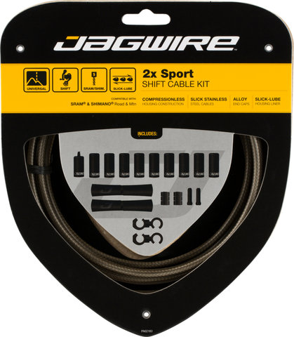 Jagwire 2X Sport Schaltzugset - carbon-silver