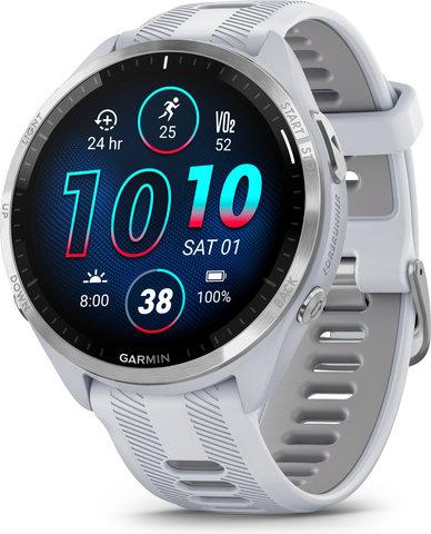 Garmin Forerunner 965 GPS Running & Triathlon Smartwatch - stone white-titanium-stone white-light grey