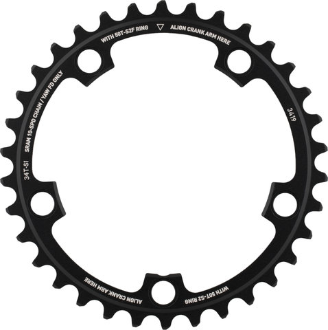 SRAM Red X-Glide Yaw, 5-arm, 110 mm BCD Chainring - blast black/34 