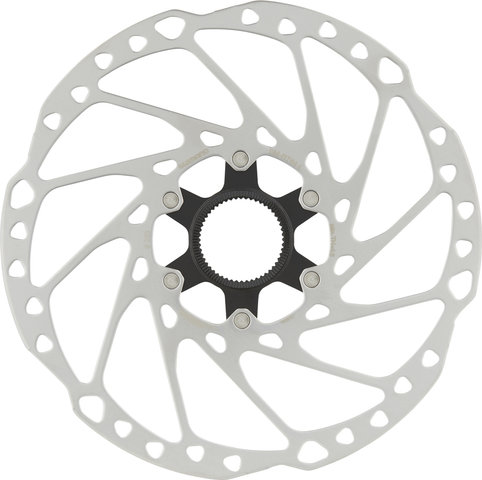 Shimano SM-RT64 Center Lock Brake Rotor for Deore w/ Magnet + Internal Teeth - silver-black/203 mm