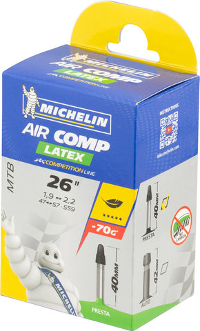 Michelin Cámara de aire C4 Aircomp Latex MTB para 26" - universal/47-559 a 57-559/Válvula Presta (SV)/47/57-559 SV 40 mm/40 