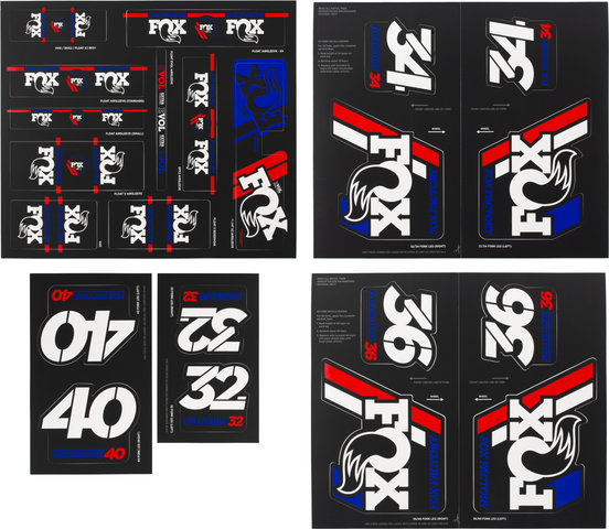 Fox Racing Shox Heritage Fork and Shock Decal Kit Aufklebersatz bis Modell 2020 - red-white-blue