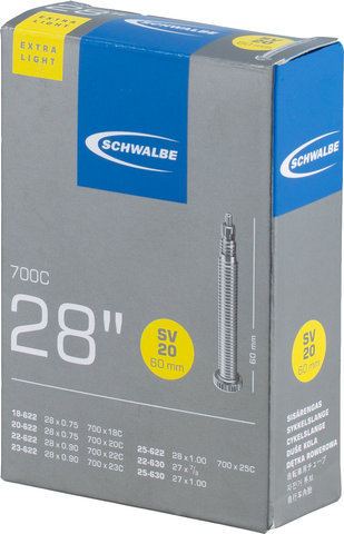 Schwalbe Schlauch 20 Extralight für 28" - universal/18-622 bis 25-630/SV/18/25-622/630 SV 60 mm/60 mm