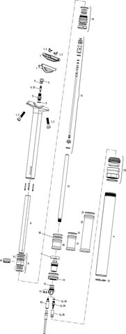 RockShox Ersatzteile Reverb Stealth Sattelstütze (A1 / 2010-2012) - 1/schwarz