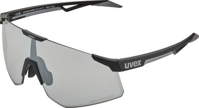 uvex Lunettes de Sport pace perform S V - black mat/litemirror silver