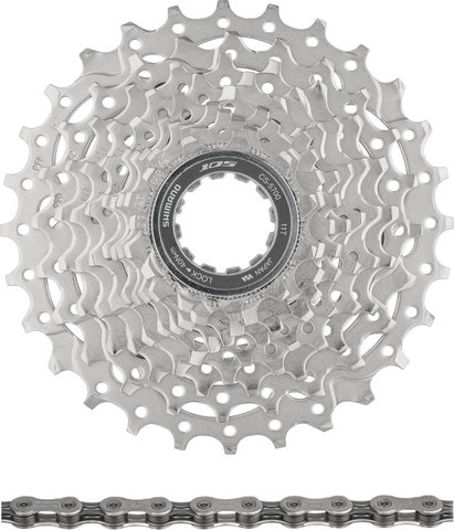 Shimano Set de desgaste de cassette 105 CS-5700 + cadena CN-6701 de 10 velocid - plata/11-28