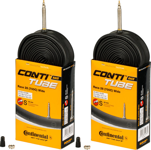 Continental Race 28 Wide Inner Tube - 2 pieces - universal/Presta Valve (SV)/25-622 to 32-630/25-32 x 622-630 Presta 42 mm/42 mm