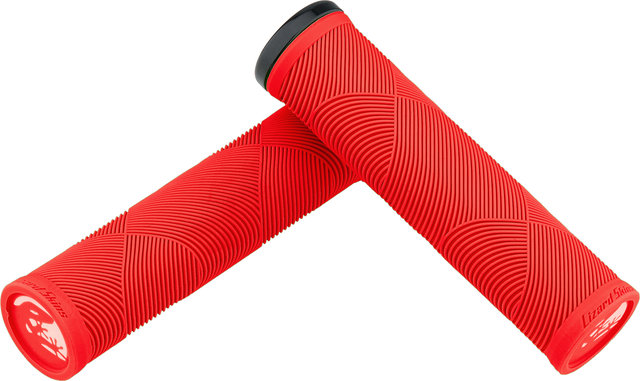 Lizard Skins Strata Lock-On Handlebar Grips - candy red/135 mm