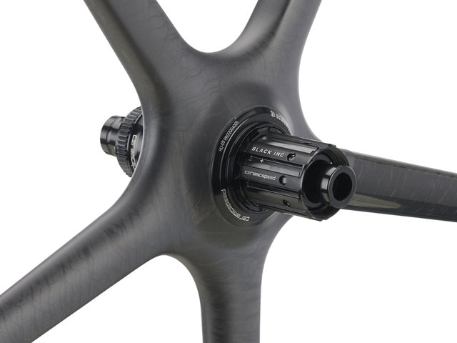 Black Inc Juego de ruedas Five Disc Center Lock Carbon 28" - black/Non Boost/Non Boost/142 mm/100 mm/28"/Shimano carretera/100 mm/Shimano carretera/100 mm/142 mm