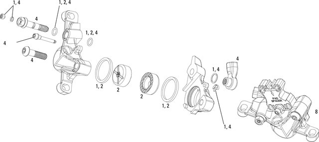 SRAM Piezas de repuesto pinza freno alu. XX (2012-2016)/XX World Cup (2012) - 1/universal