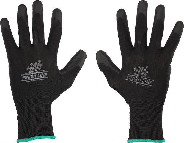 Finish Line Mechanic's Gloves - black-green/S/M