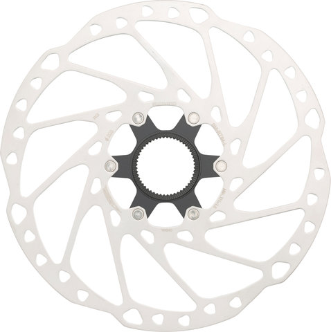 Shimano SM-RT64 Center Lock Brake Rotor for Deore w/ Internal Teeth - silver-black/180 mm