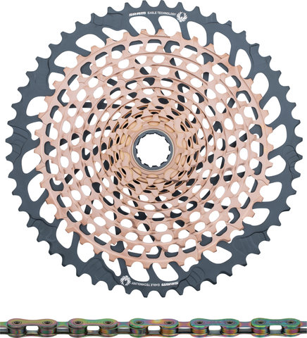 SRAM XX1 Eagle XG-1299 Kassette + PC XX1 Eagle Kette 12-fach Verschleißset - copper - XX1 rainbow/126/10-52/SRAM XD