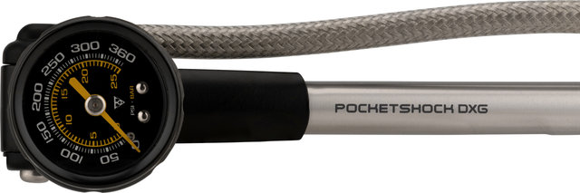 Topeak Bomba de amortiguador PocketShock DXG XL con manguera de acero flexible - negro-plata