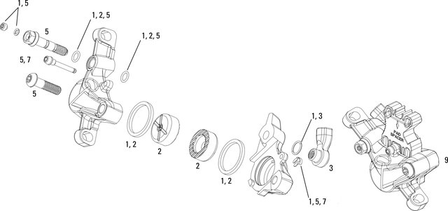 SRAM Piezas de repuesto pinza de frenos X0 (2011-2016) - 1/universal