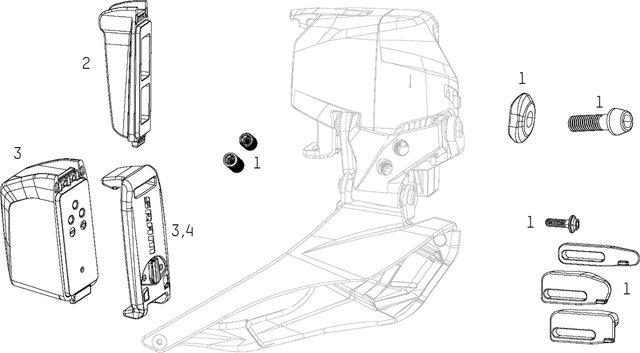 SRAM Red / Force eTap AXS Front Derailleur Spare Parts - 3/black