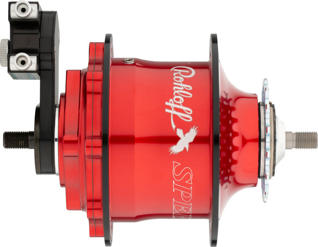 Rohloff Speedhub 500/14 eje de tornillo TS 135 mm buje de engranaje - rojo-anodizado/Typ 7, 32 agujeros