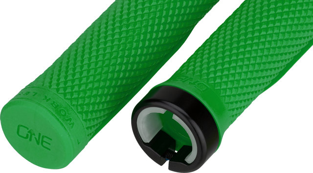 OneUp Components Poignées de guidon Lock-On - green/136 mm