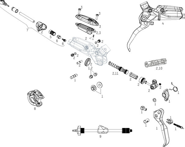 SRAM Ersatzteile G2 RSC (A1) Bremshebel (2020) - 6/universal