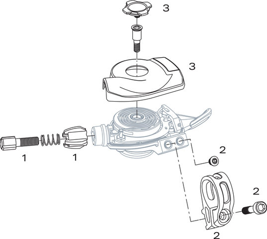 SRAM Ersatzteile X0 3x9 Schalthebel (2006-2012) - 1/schwarz-silber