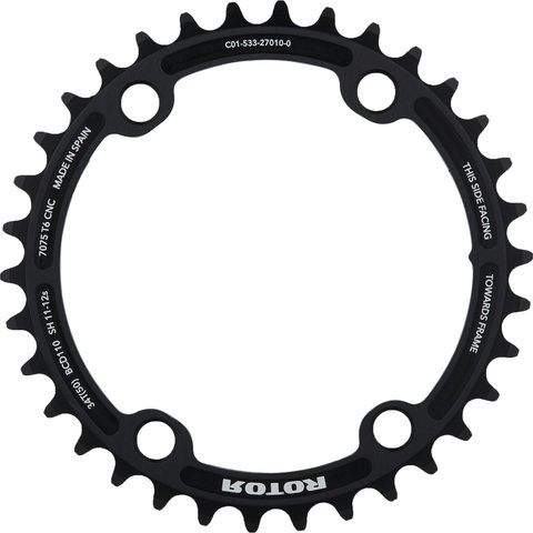 Rotor Kettenblatt Road, 4-Arm, noQ, 110 mm Lochkreis 11-/12-fach - schwarz/34 Z