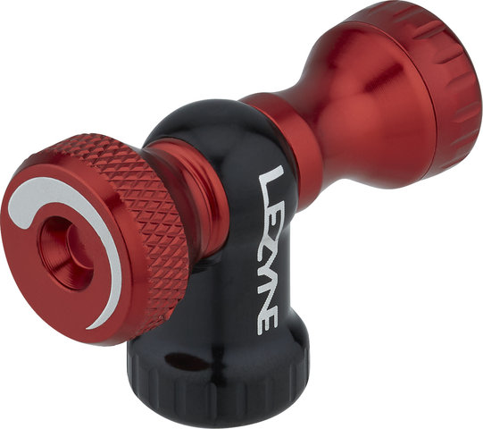 Lezyne Control Drive CO2 Pumpenkopf mit CO2 Kartusche 16 g - rot