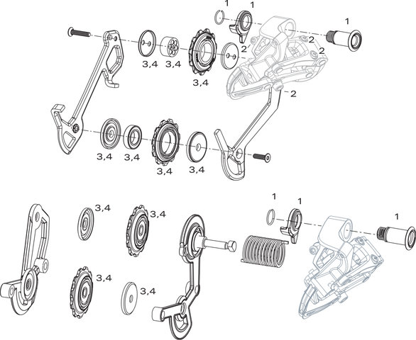 SRAM Ersatzteile X9 3x9 Schaltwerk (2007-2009) - 1