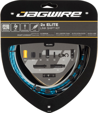 Jagwire 2X Elite Link Schaltzugset - blue