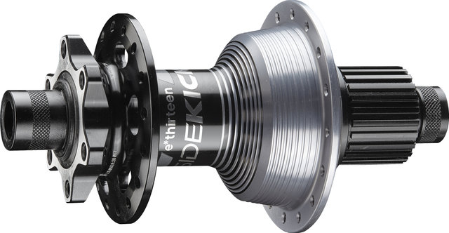 e*thirteen Sidekick 6-bolt disc Boost Rear Hub - 32/Shimano Micro Spline/black-sterling silver/Shimano Micro Spline