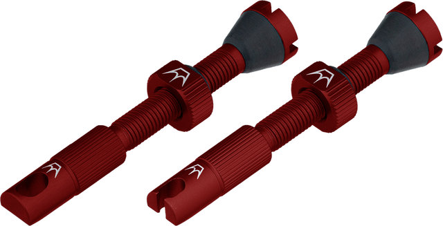 Peatys Chris King Edition MK2 Tubeless Valve 2-Pack Set - red/Presta 42 mm