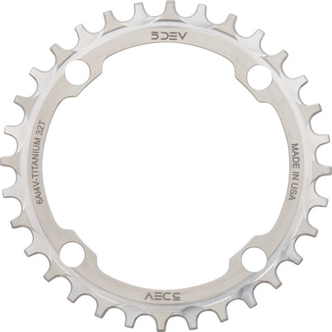 5DEV titanium chainring 104BCD 12-speed - raw/32 