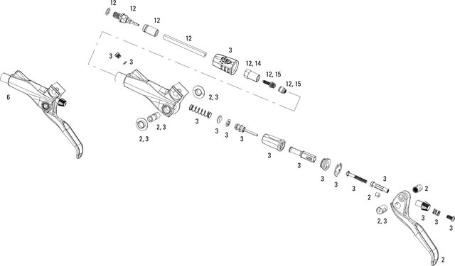 SRAM Ersatzteile X0 (2013-2016) Bremshebel Aluminium - 12/schwarz