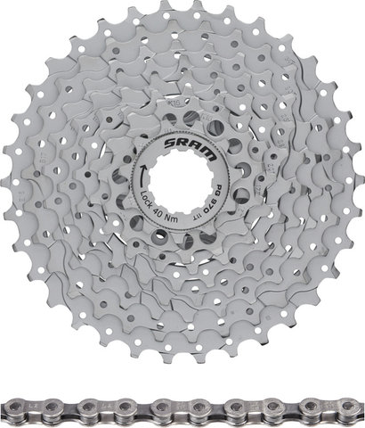 SRAM PG-970 Kassette + PC 971 Kette 9-fach Verschleißset - universal/114/11-32/Shimano MTB