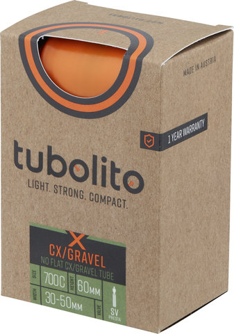 tubolito X-Tubo-CX/Gravel Inner Tube 28" - orange/Presta Valve (SV)/30-622 to 50-622/30-50 x 622 SV 60 mm/60 mm