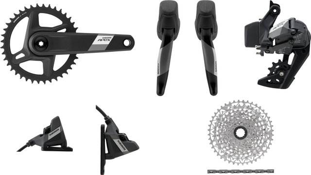 SRAM Apex 1 Wide XPLR AXS 1x12-speed Groupset - black/none/175,0 mm/Shimano Road/11-44/Shimano Road/without