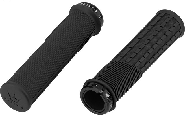 Peatys Puños de manillar Knurl Lock-On Monarch Grips - black/thin