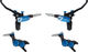 Hope Tech 4 V4 Front+Rear Disc Brake Set w/ Steel Braided Hose - black-blue/Set/left/right (side-specific)