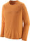 Patagonia Capilene Cool Trail Graphic L/S Shirt - outline text logo-golden caramel/M