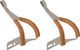 MKS Alloy Toe Clips w/ Leather - brown/M