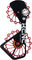 KCNC Jockey Wheels System derailleur cage + derailleur pulleys - red/14 teeth (guide pulley), 16 teeth (tension pulley)